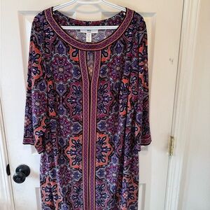Multicolor Patterned Women's Dress
